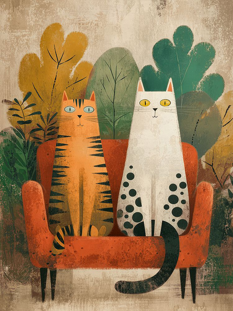 Two Cats on an Armchair II